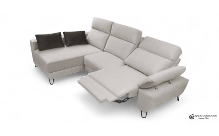Sofá Chaise Longue Moderno – Piel Blanca y Diseño de Lujo 2