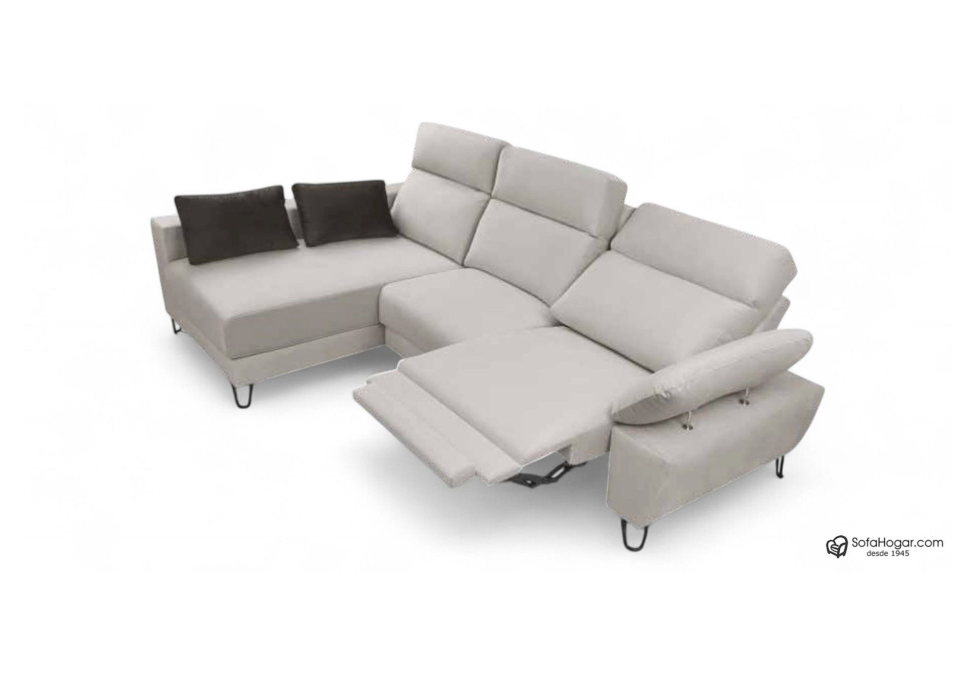 Sofá Chaise Longue Moderno – Piel Blanca y Diseño de Lujo