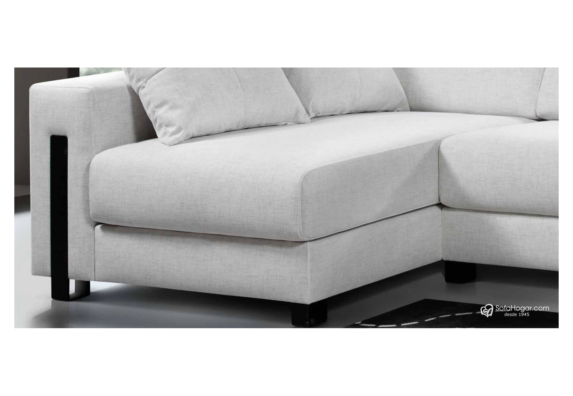 Sofá Chaise Longue Piel Natural con Asientos Deslizantes Carro