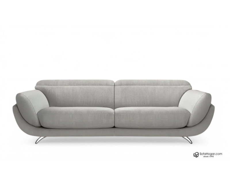 Sofá de Diseño en Piel con Chaise Longue y Asientos Deslizantes