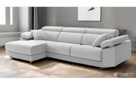 Sofá Piel Lujo Chaise Longue Asientos Deslizantes de Diseño Modelo FLAVIO