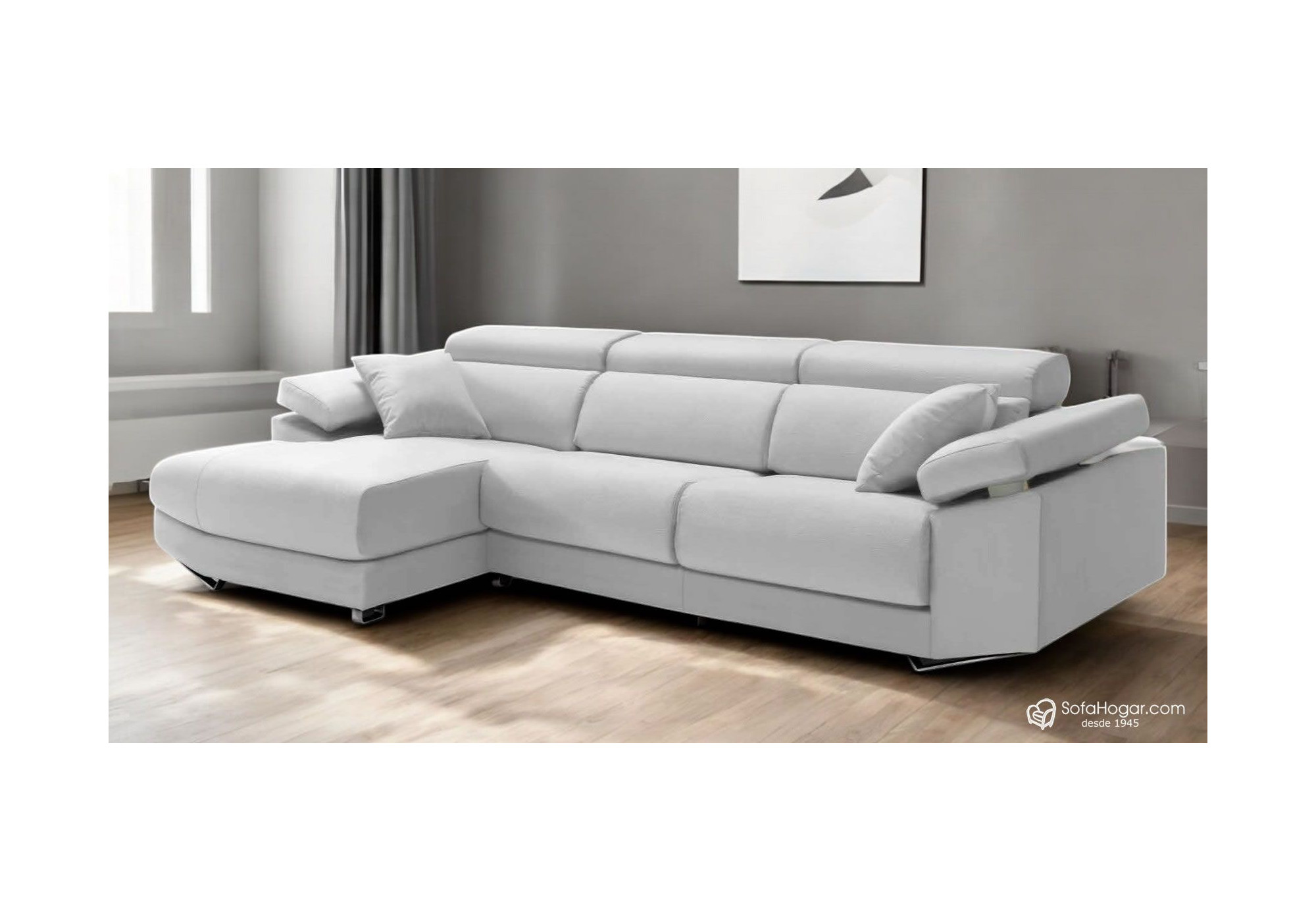 Sofá de Diseño de Lujo en Piel Genuina | Asientos Deslizantes y Brazos