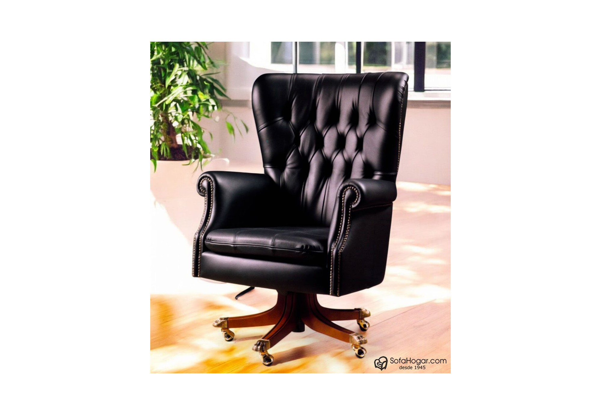 Butaca Despacho de Lujo – Piel Natural Capitoné Inglés