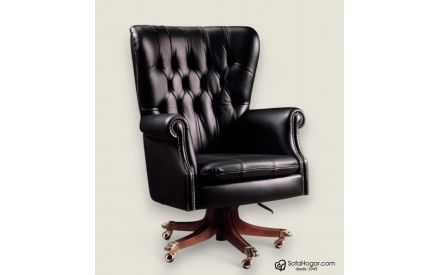 Butaca de Despacho Piel Natural Capitoné Inglés Modelo RECURSO