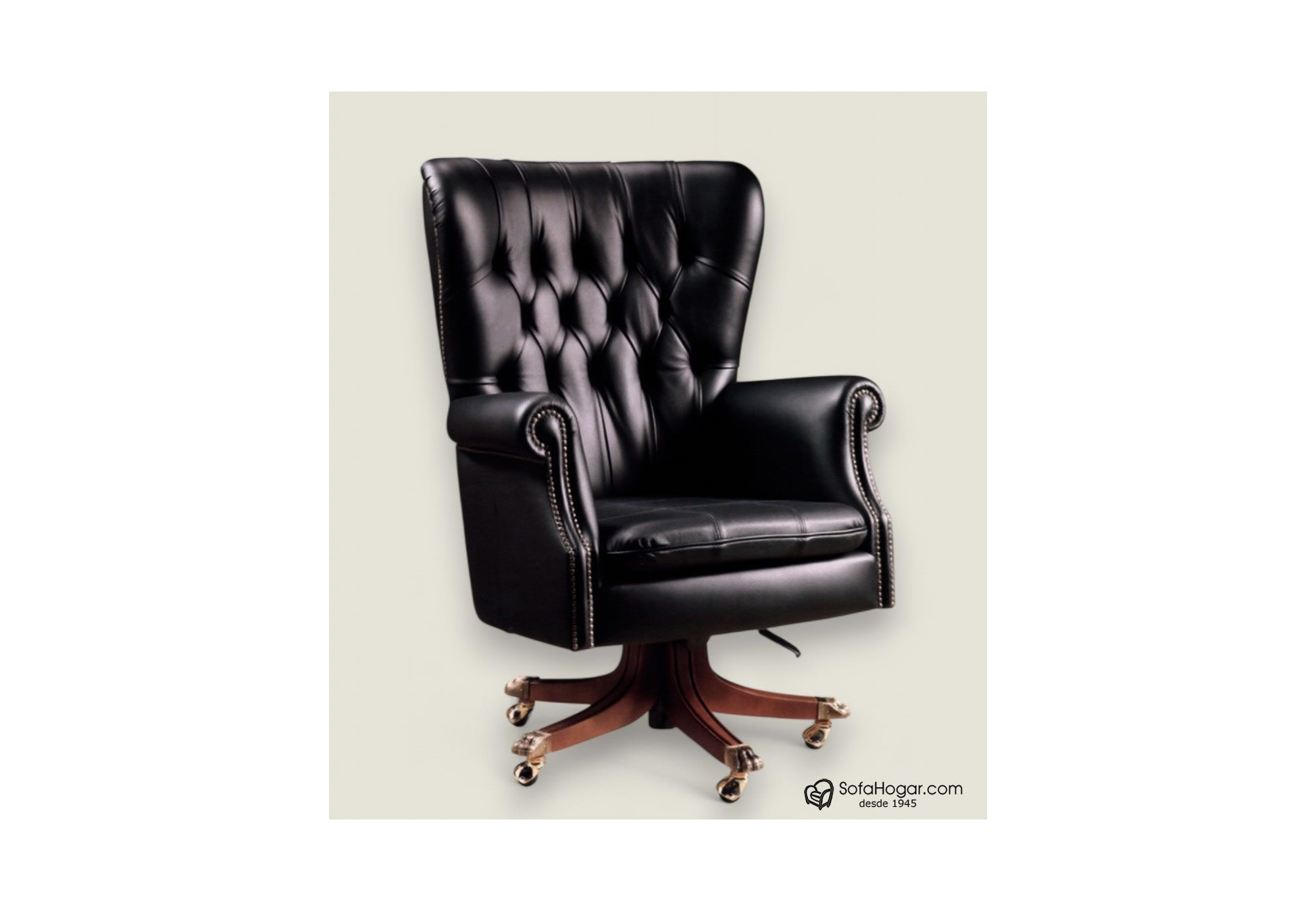 Butaca Despacho de Lujo – Piel Natural Capitoné Inglés
