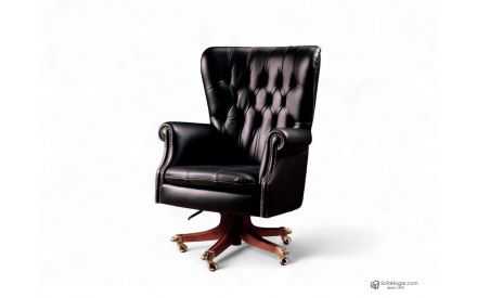 Butaca de Despacho Piel Natural Capitoné Inglés Modelo RECURSO