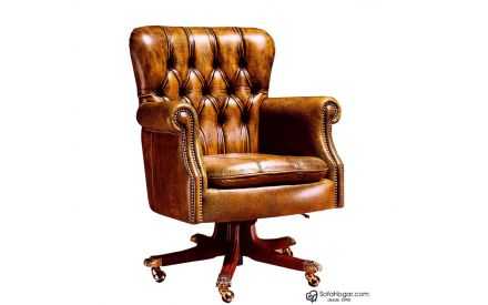 Sillón Ejecutivo Inglés Giratorio en Piel Natural - Modelo APELACION
