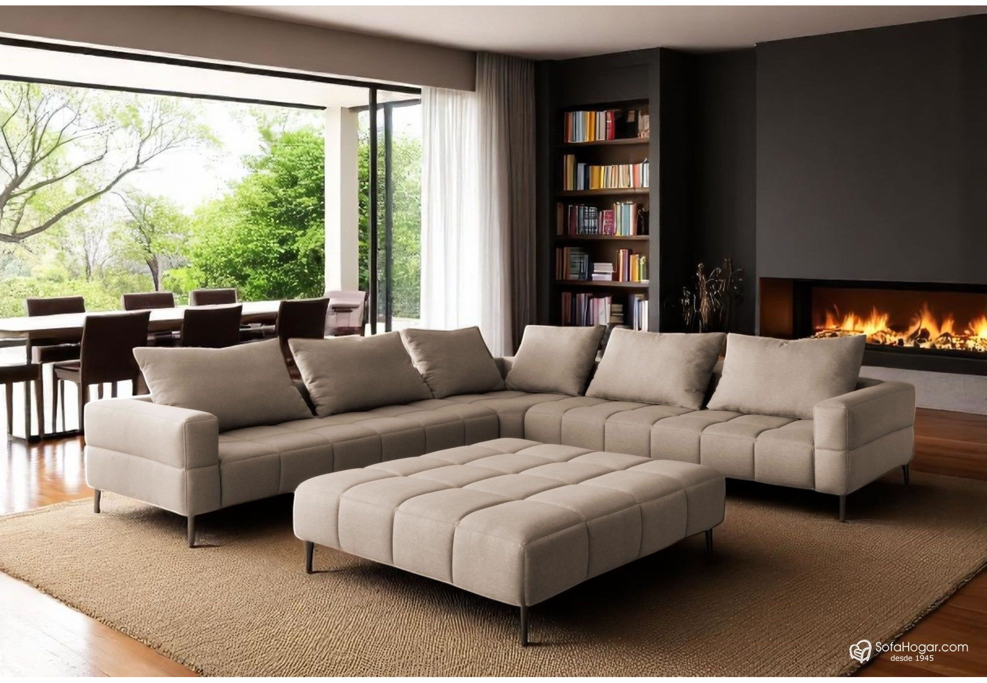 Sofá rinconera de piel moderna DYLAN – A medida y artesanal