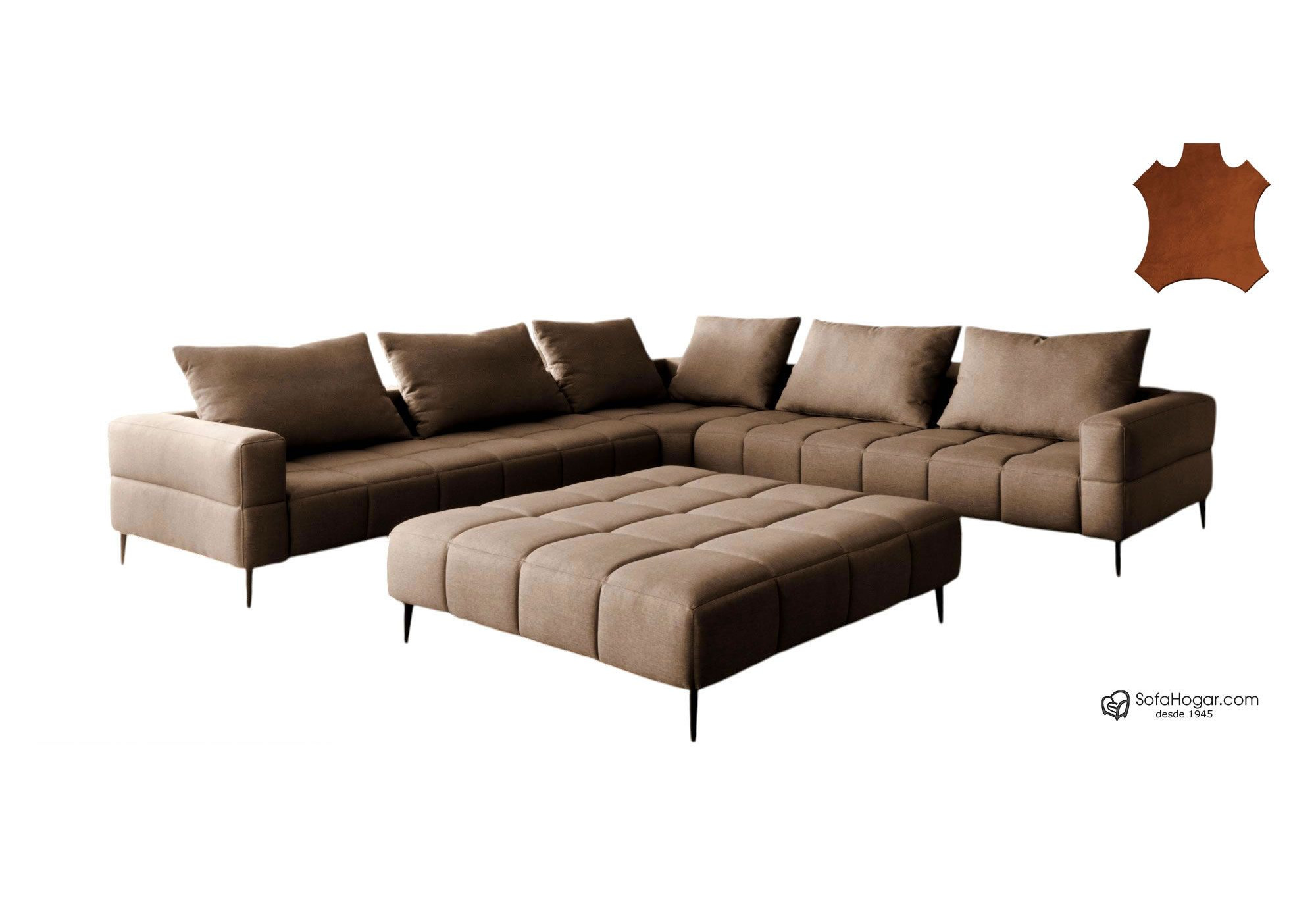 Puff Mesa en Piel Genuina a Juego con Sofá Dylan | SofaHogar