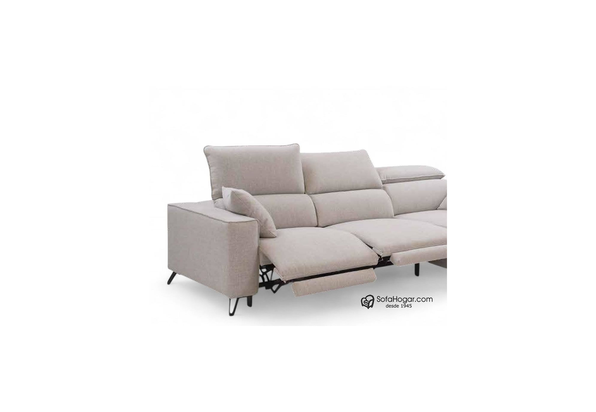 Sofá piel moderna blanco o chocolate ICARO | Asiento deslizante o relax