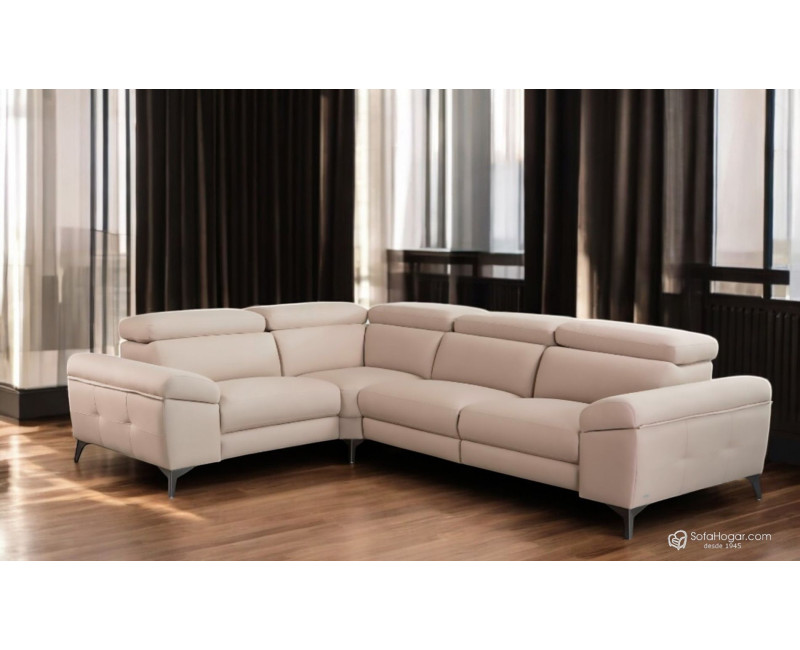 Rinconera de piel natural NAIRA – Sofá modular con relax, arcón y 3 medidas