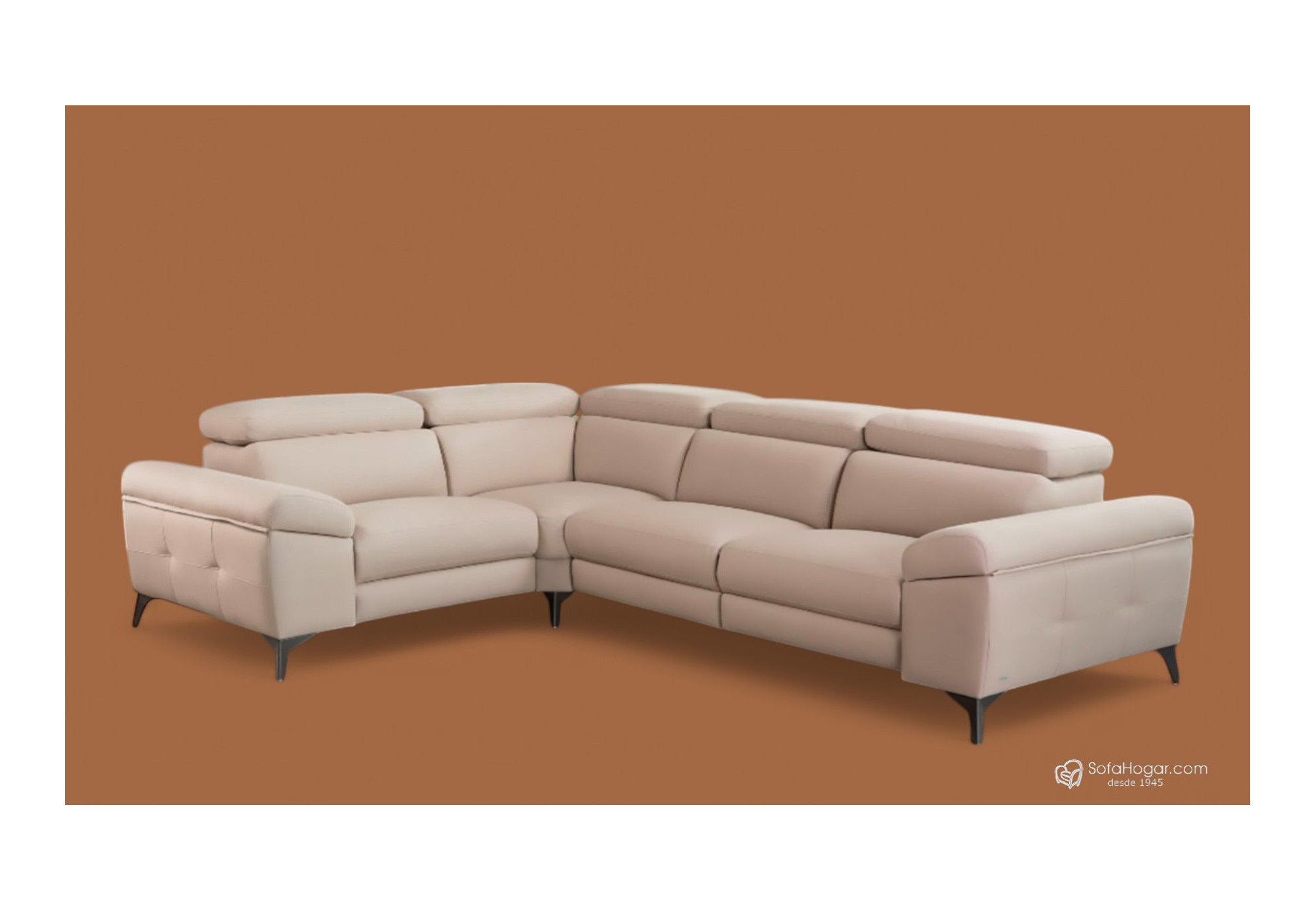 Rinconera de piel natural NAIRA – Sofá modular con relax, arcón y 3 medidas