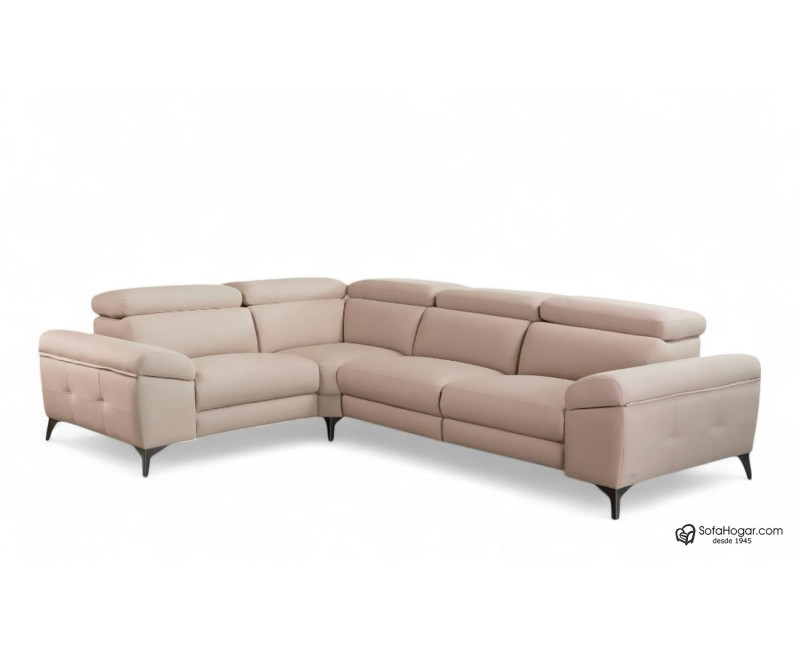 Rinconera de piel natural NAIRA – Sofá modular con relax, arcón y 3 medidas