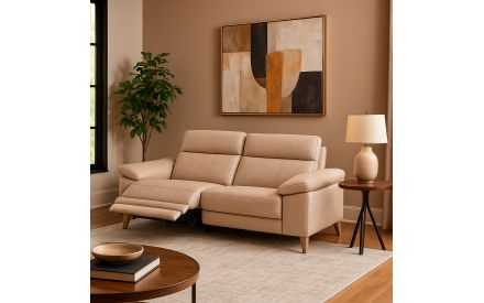 Sofá Contemporáneo, Piel Natural, Relax o Fijo - Modelo GUIDO