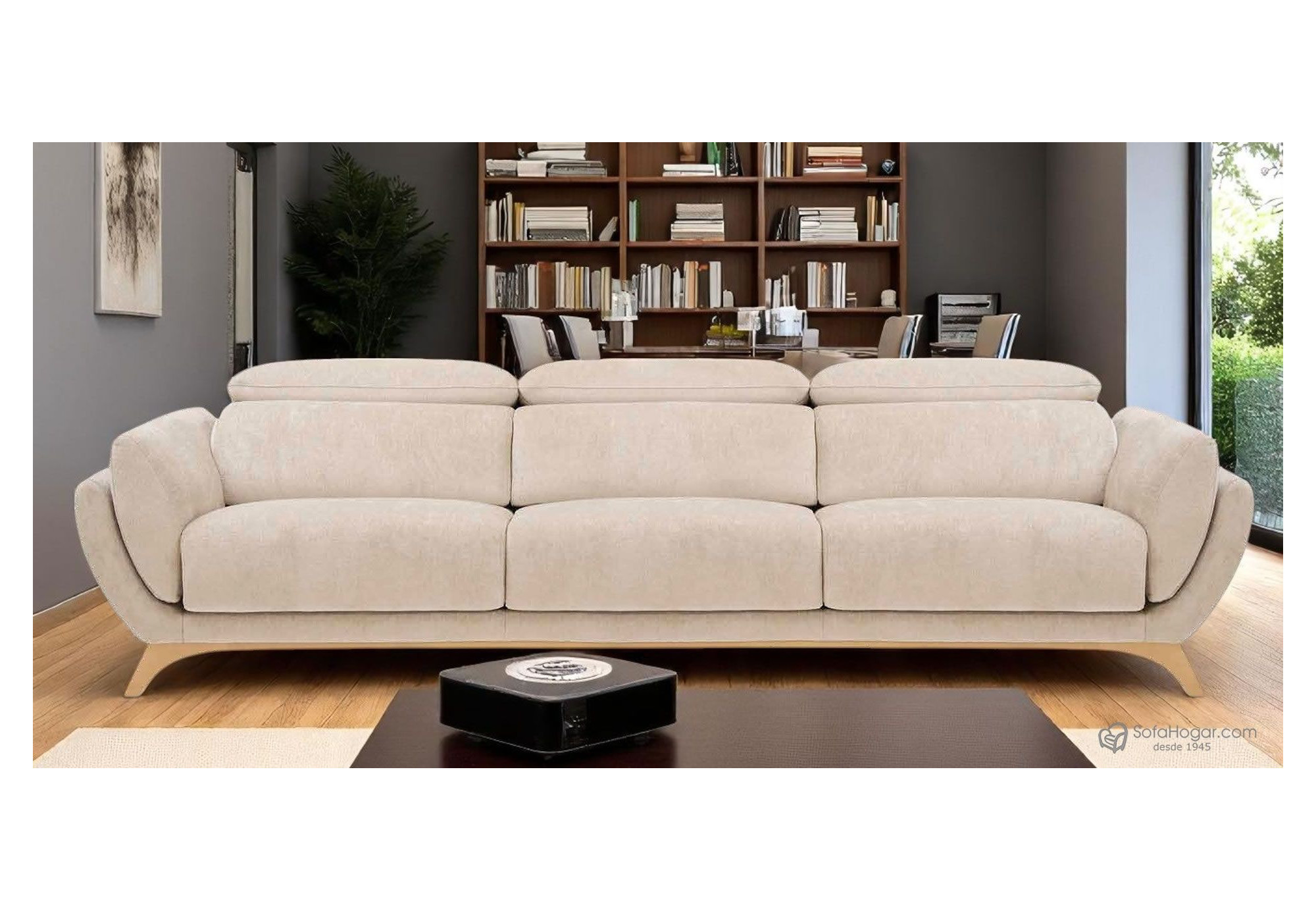 Sofá EDDY de piel natural – Diseño moderno, asientos deslizantes y opción relax