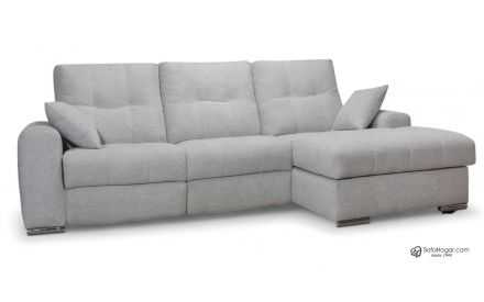 Sofá Piel Chaise Longue Relax Vaca Natural Modelo PERLA