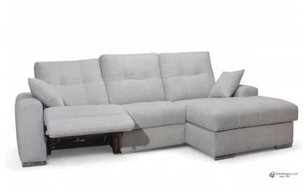 Sofá Piel Chaise Longue Relax Vaca Natural Modelo PERLA