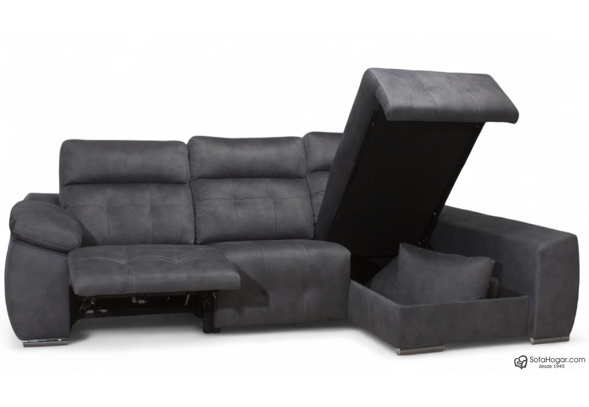 Sofá 3 plazas con chaiselongue relax eléctrico Crucero | Sofahogar