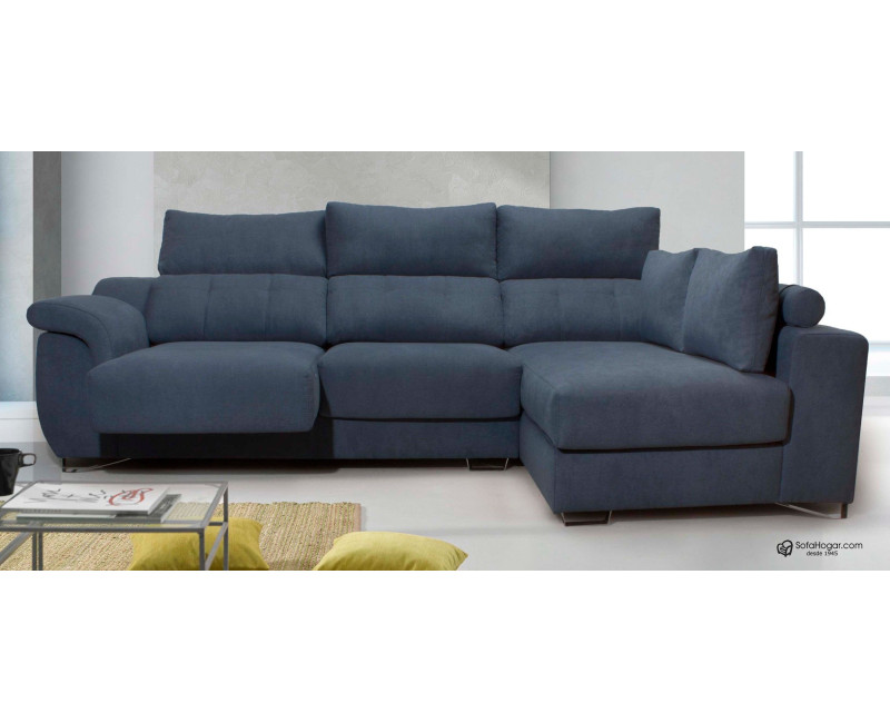 Sofá con Chaise Longue asientos deslizantes Mayte | Sofás de cuero