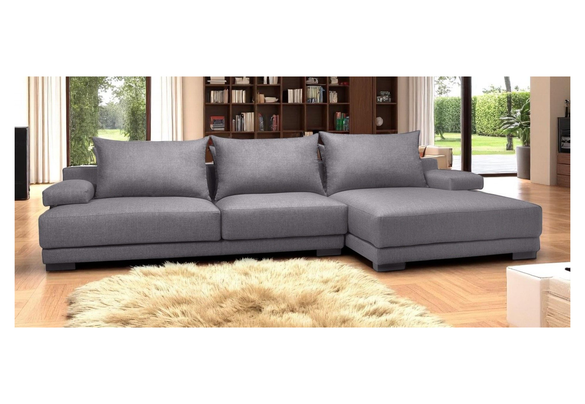Sofá GADEA Chaise Longue – Moderno, Fijo y en Piel Natural