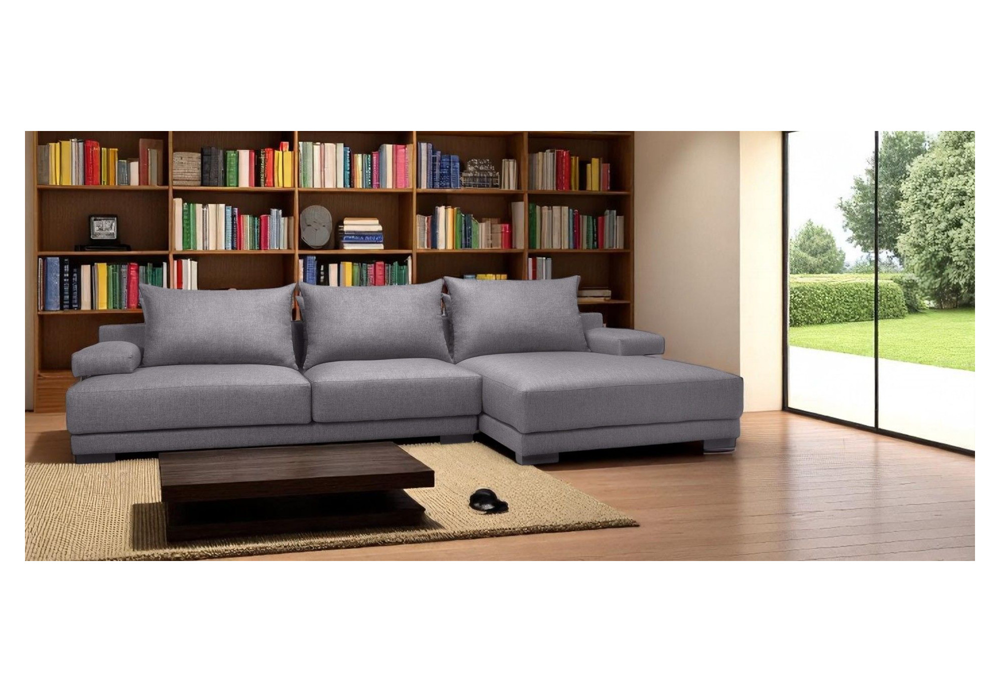 Sofá GADEA Chaise Longue – Moderno, Fijo y en Piel Natural