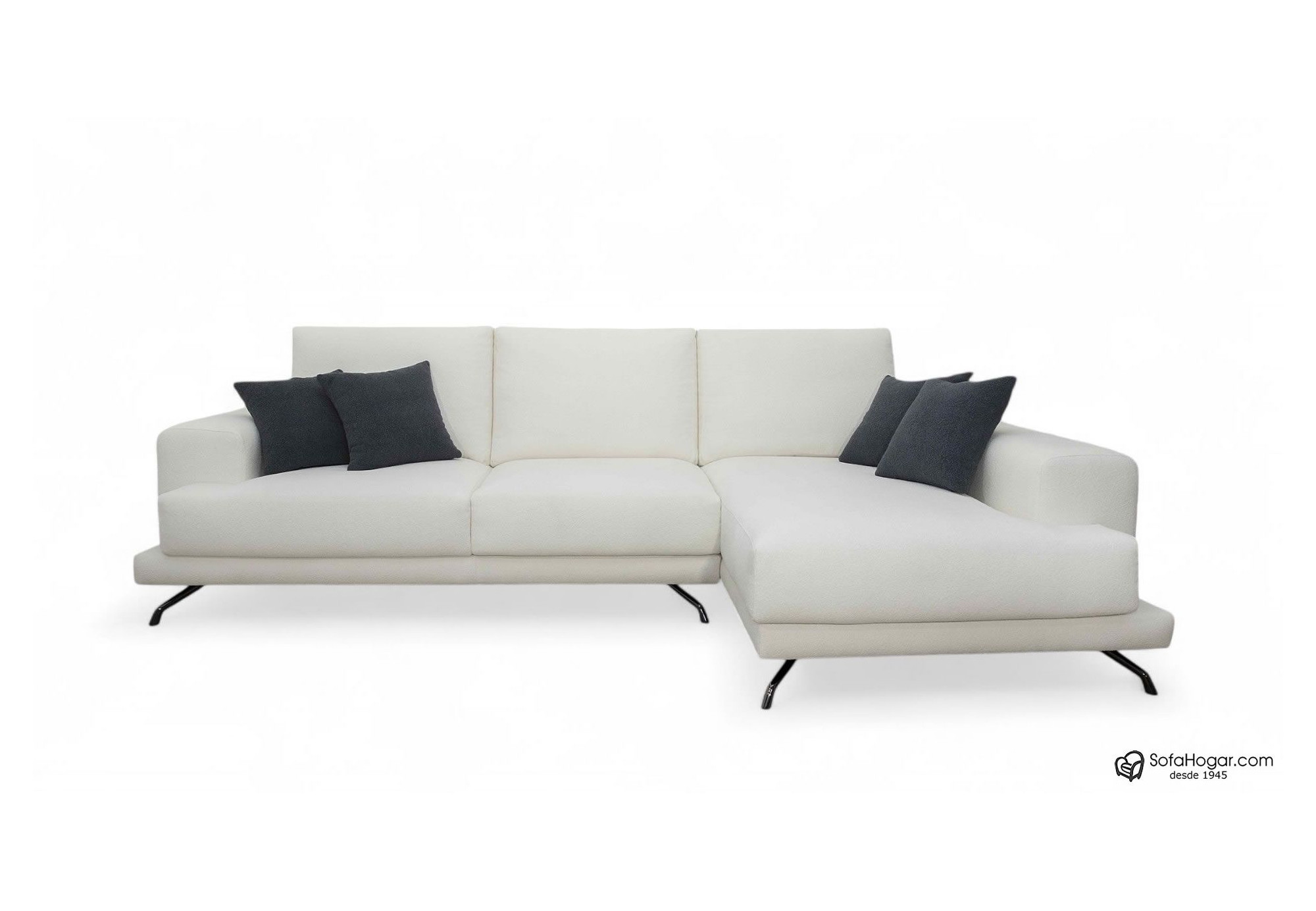 Sofá Chaise Longue MICHEL en piel blanca – Moderno y artesanal