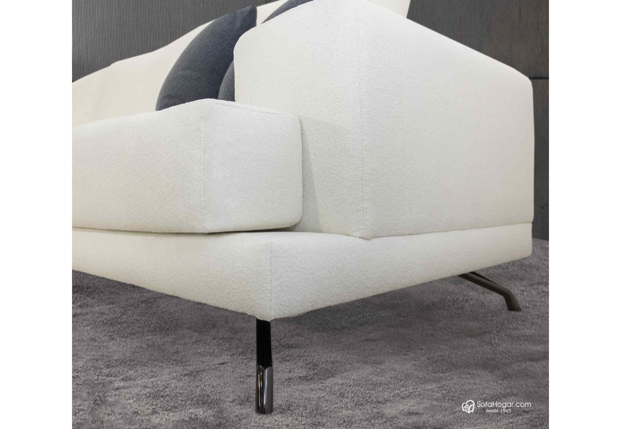 Sofá Chaise Longue MICHEL en piel blanca – Moderno y artesanal