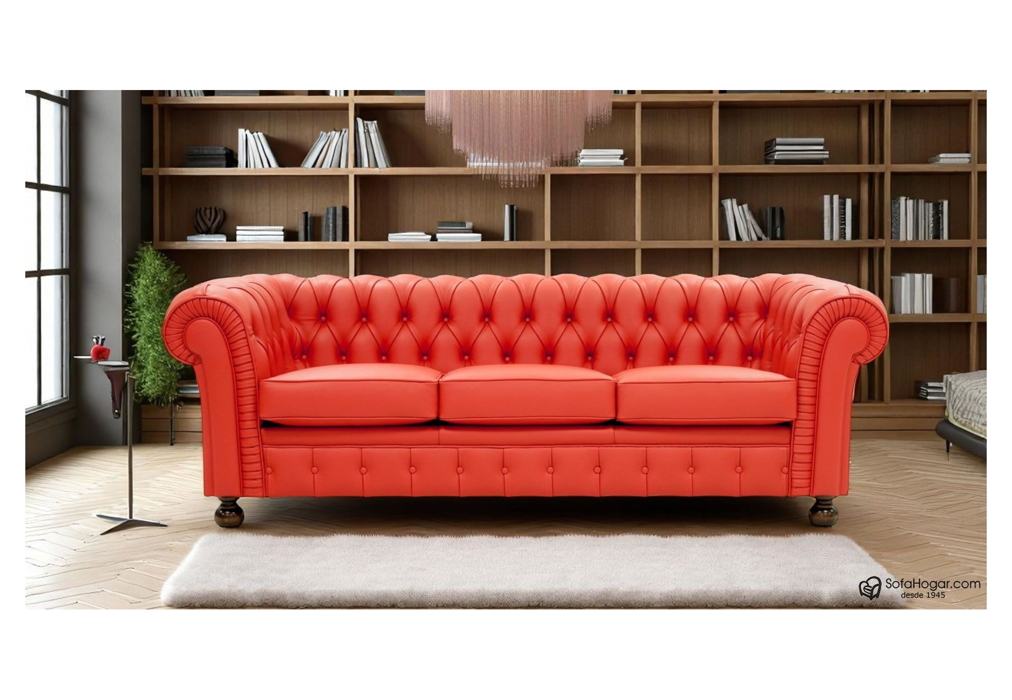 Sofá Chesterfield 3 Plazas Chester Piel Blanca Natural – Classic