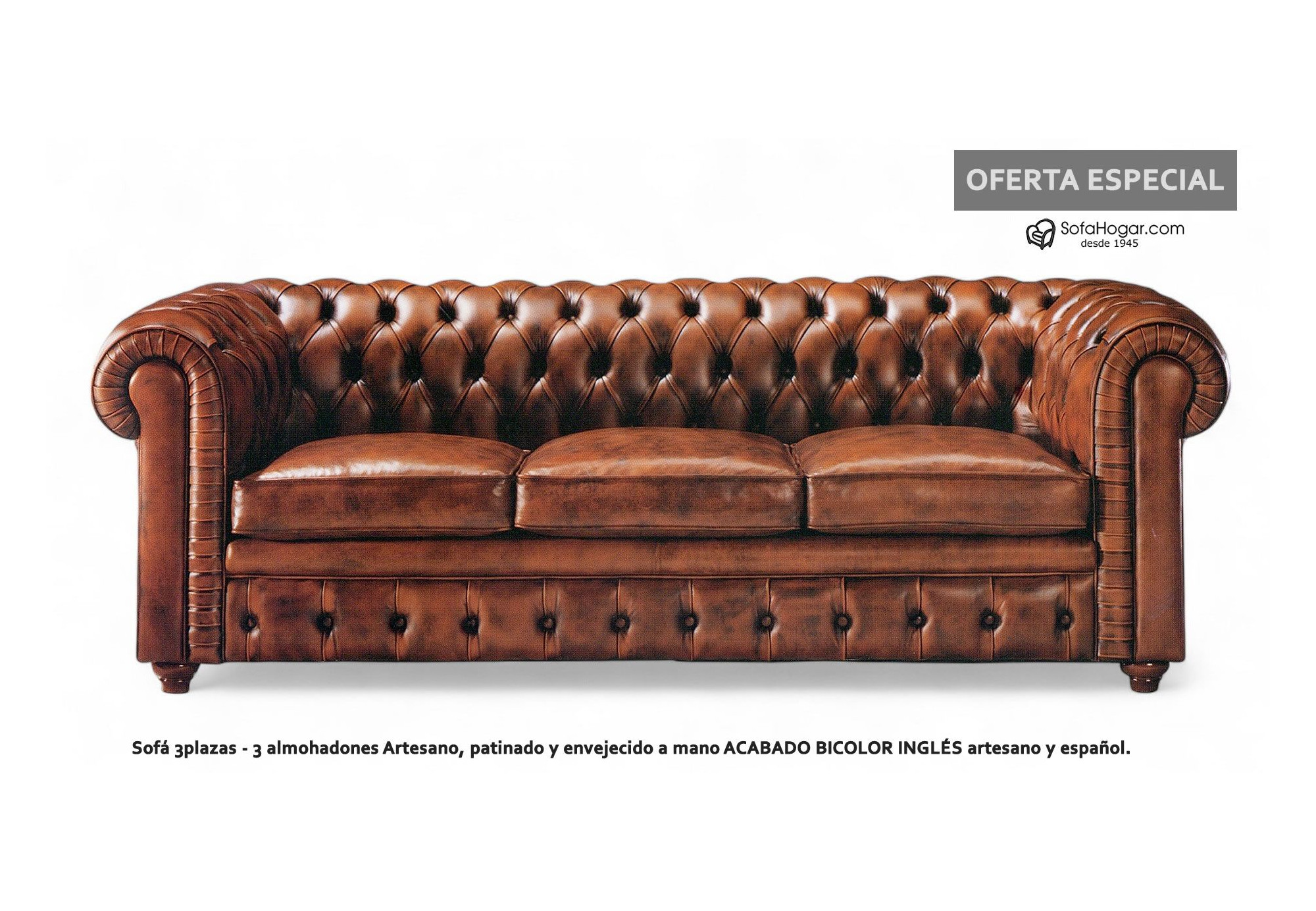 Sofá chester original en piel | Sofá chesterfield inglés | SofaHogar