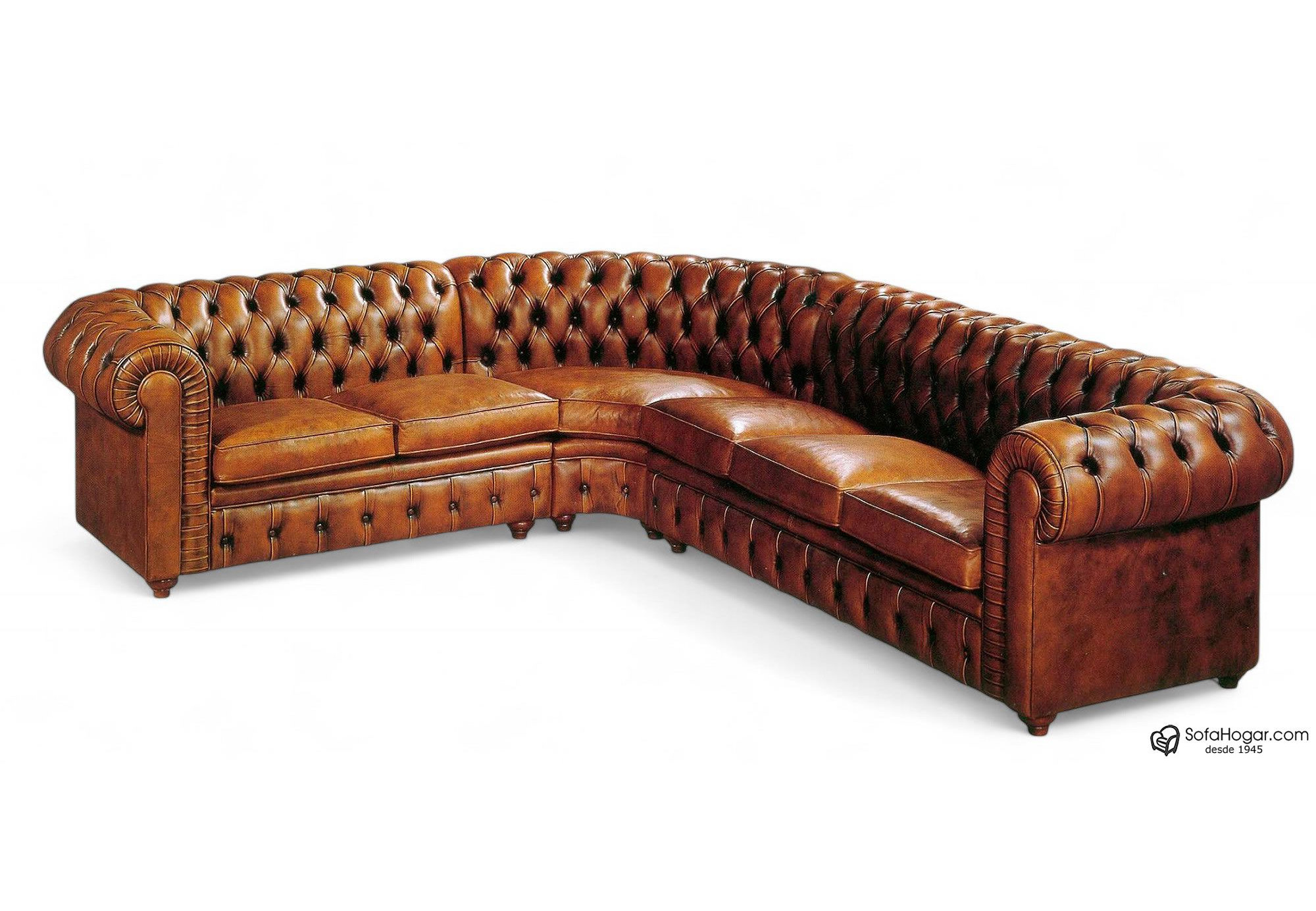 Rinconera Chesterfield Bicolor en Piel Clásica | Blasco 1945 – Artesanía de Lujo