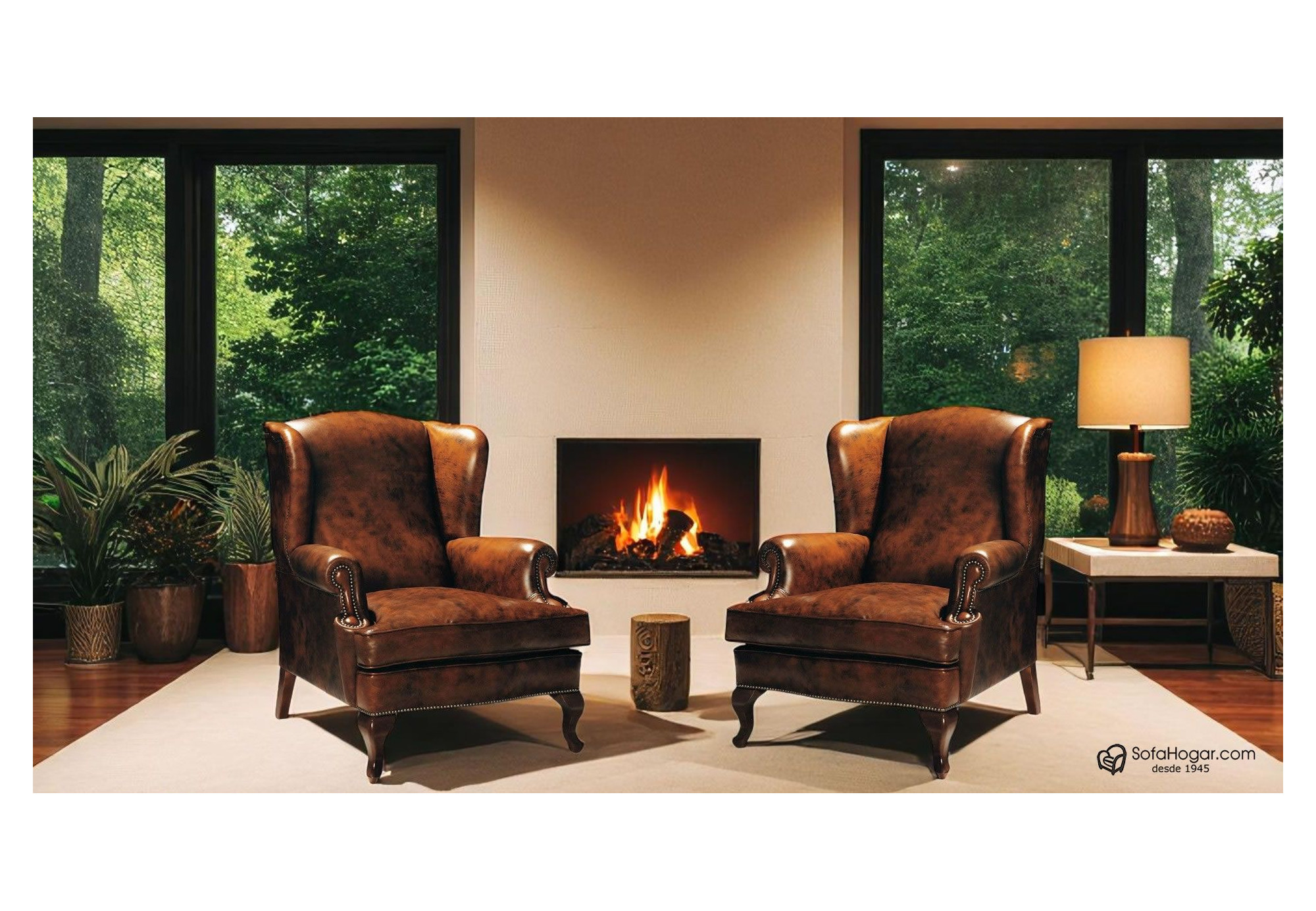 Sillón Orejero INGLÉS en piel natural – Artesano y elegante