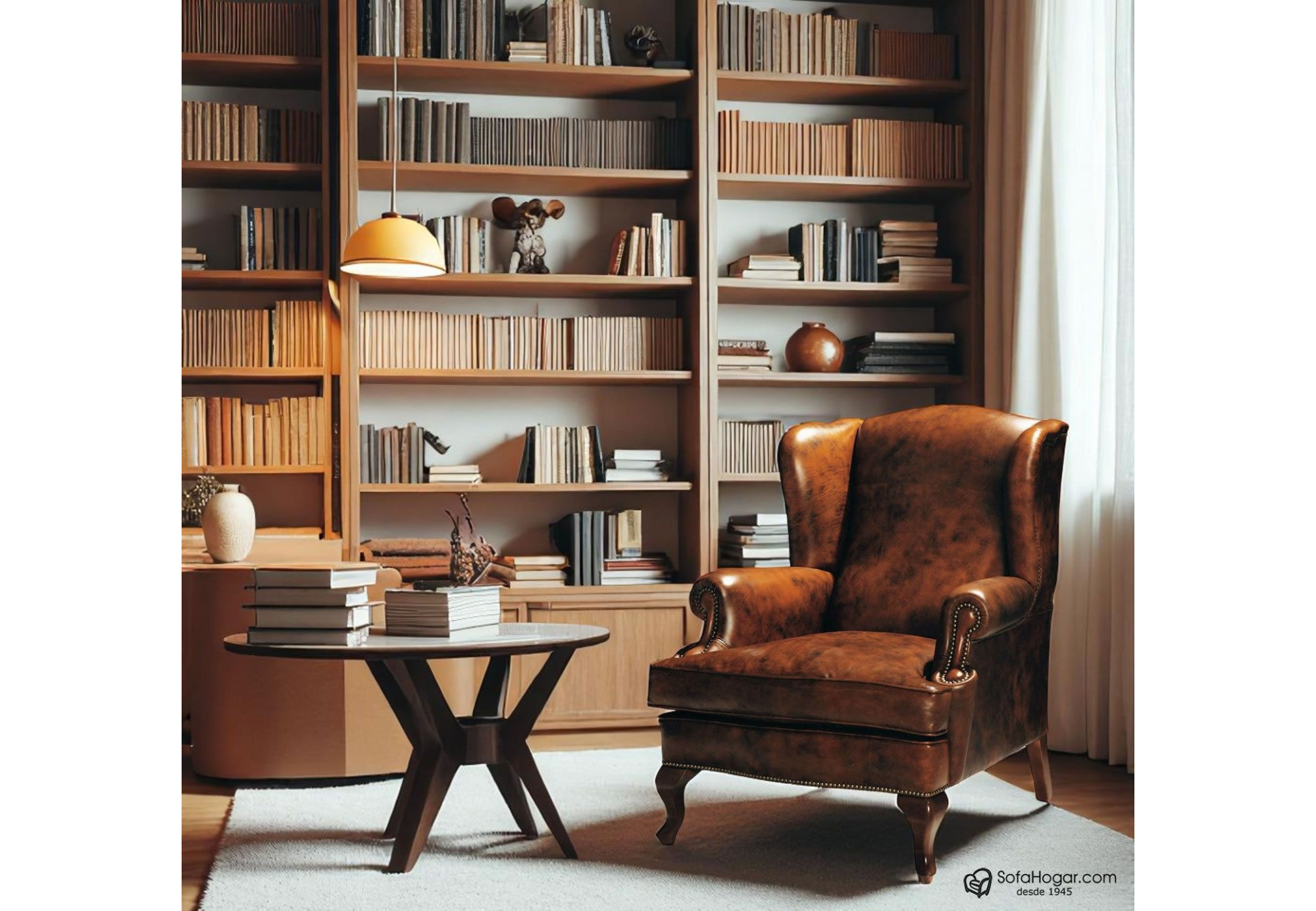 Sillón Orejero INGLÉS en piel natural – Artesano y elegante