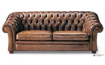 Sofá Piel Natural Despacho Lujo Chester, Modelo GLADSTONE