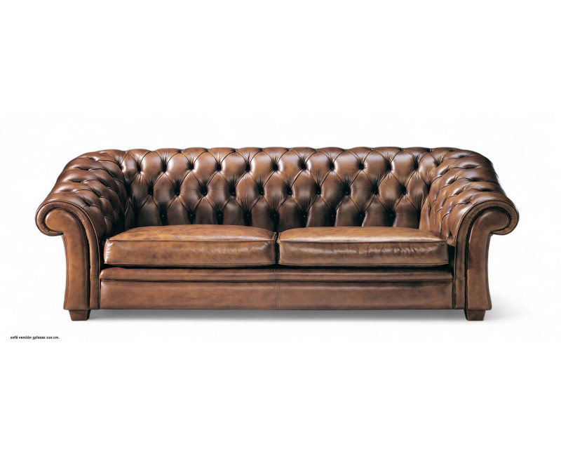 Sofá Chester 2 Plazas de Piel de Lujo al mejor precio