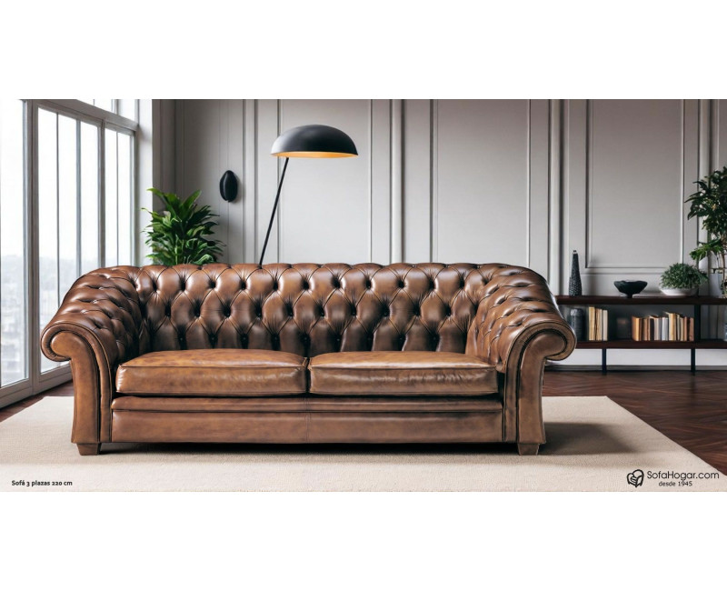 Sofá Chester 2 Plazas de Piel de Lujo al mejor precio