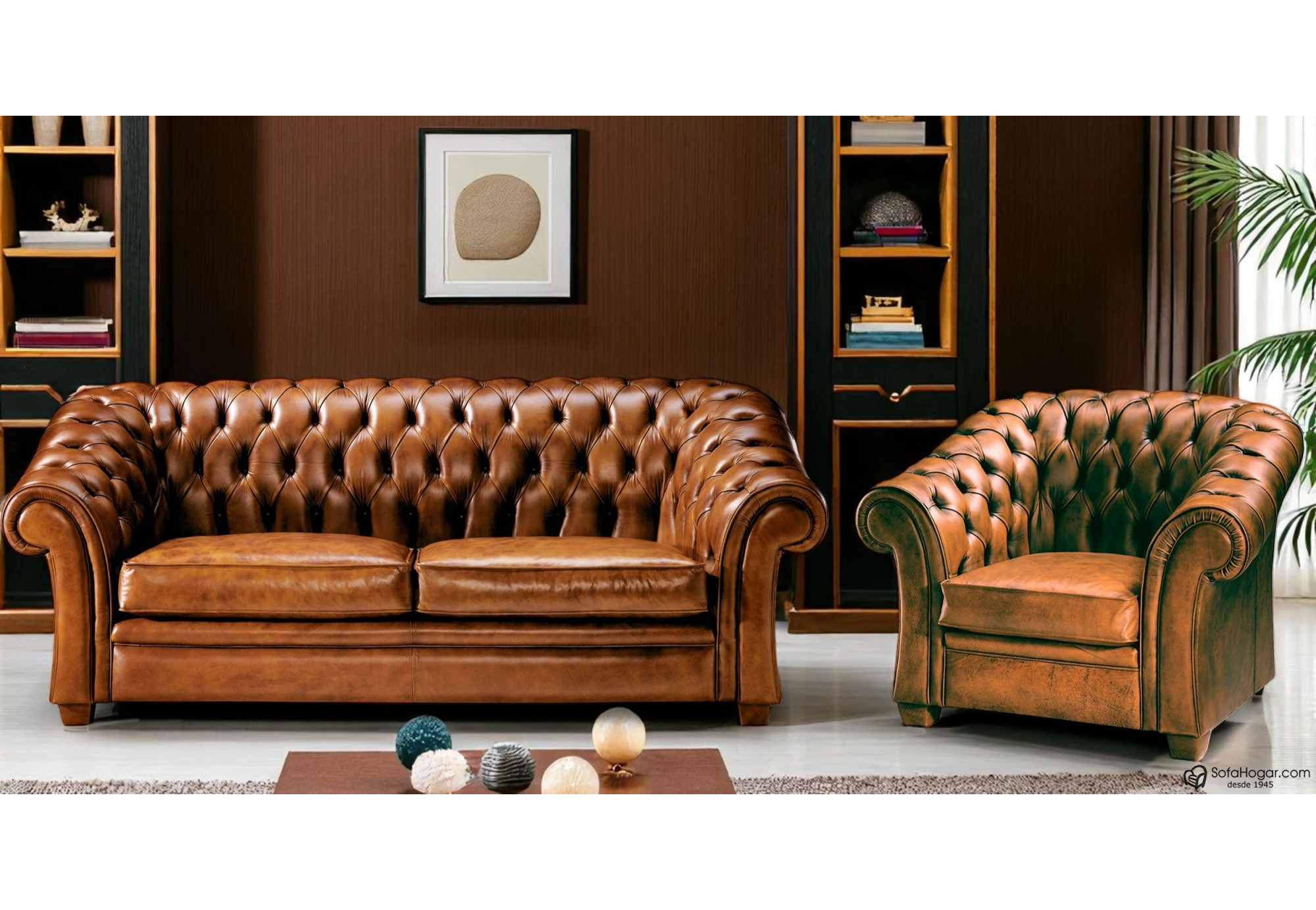 Sofá Chester 2 Plazas de Piel de Lujo al mejor precio