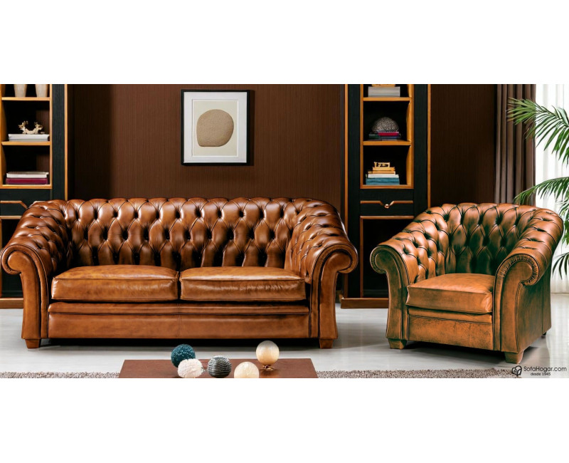 Sofá Chester 2 Plazas de Piel de Lujo al mejor precio