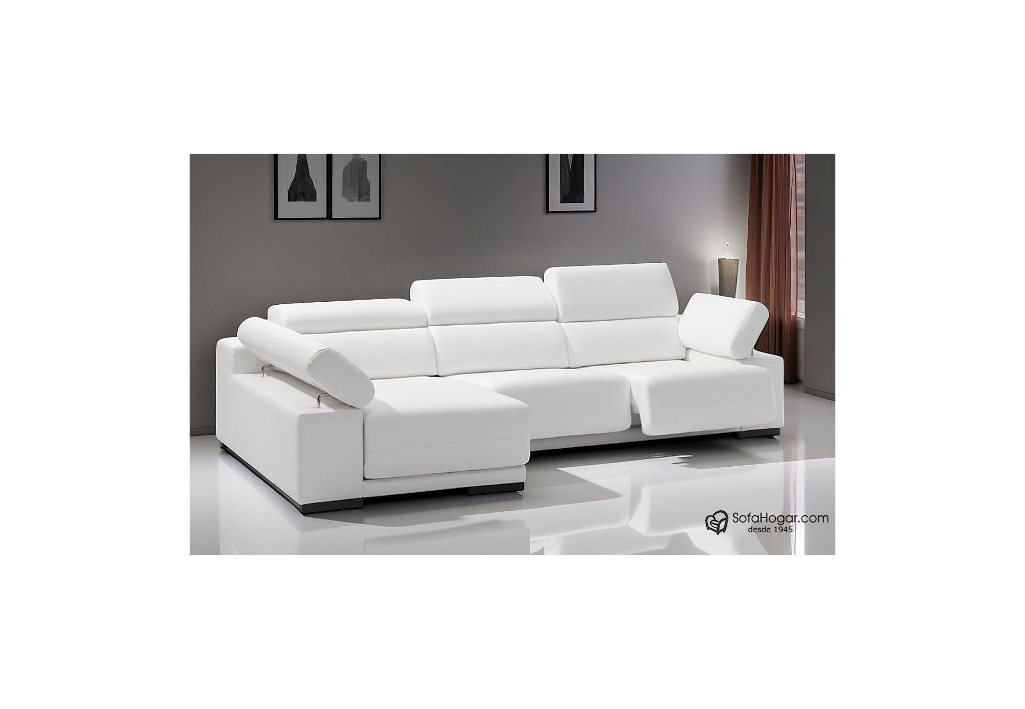 Sofá 4plazas Asientos Deslizantes en Piel Natural Auténtica. ALMU