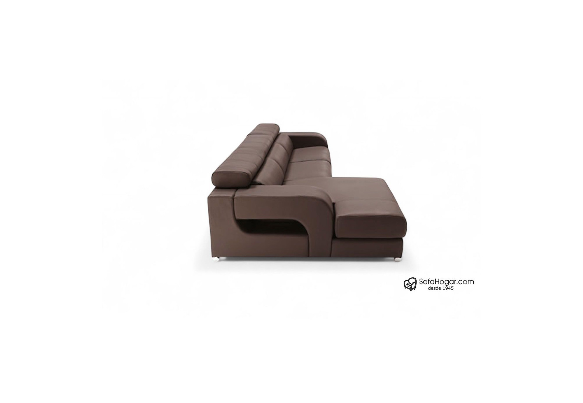 Sofá PARADISE en piel chocolate – Chaise Longue moderna y relax