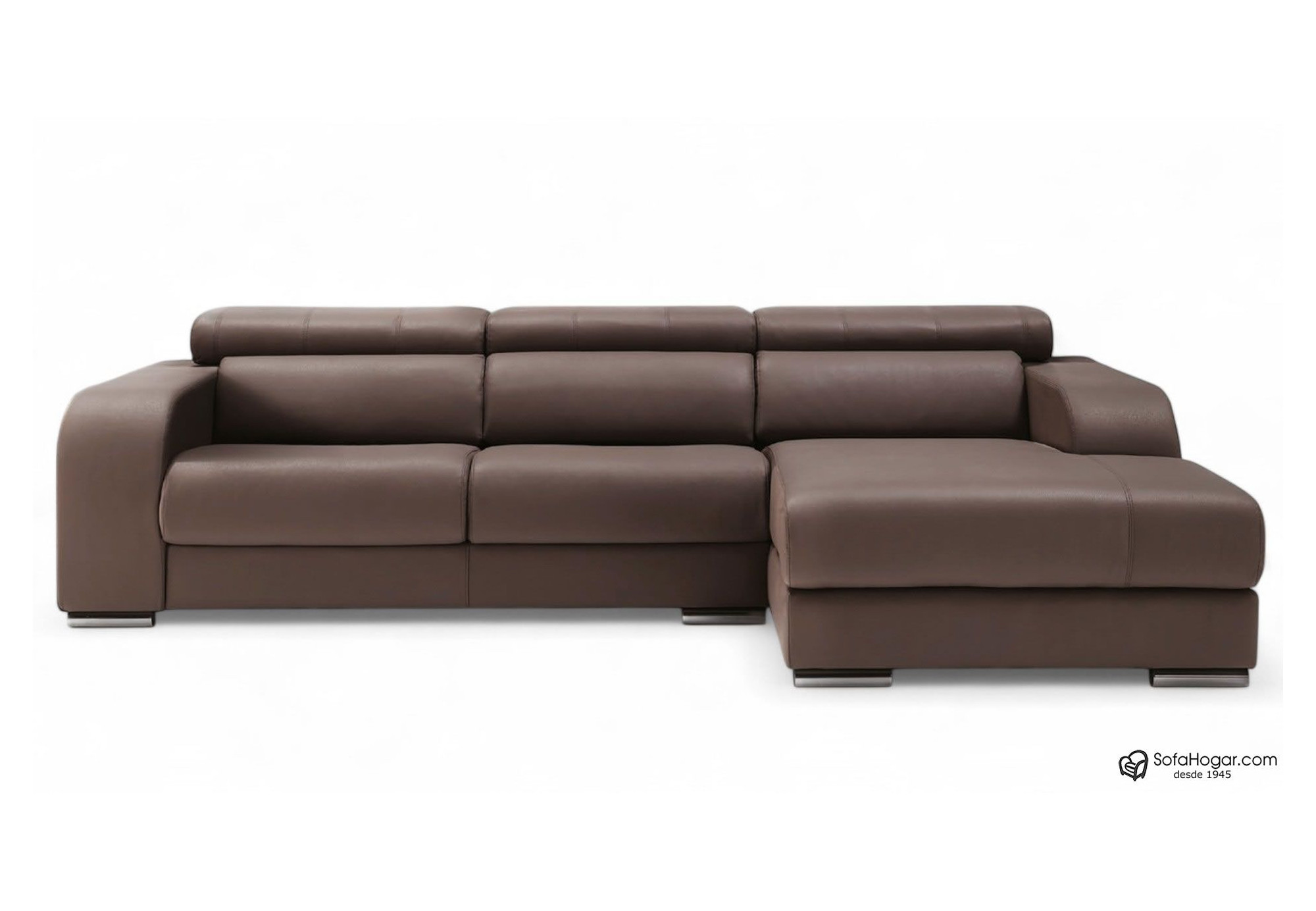 Sofá PARADISE en piel chocolate – Chaise Longue moderna y relax