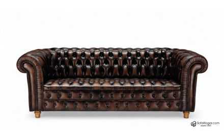 Sofá Chester Capitoné Asiento - piel Vaca natural - Modelo PALACIO