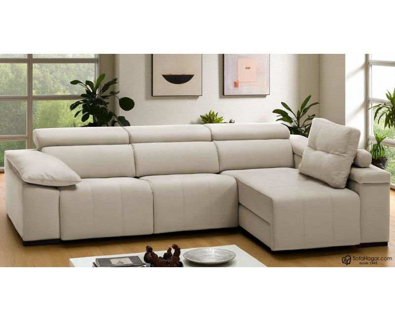 ChaiseLongue Relax Moderna Eléctrica Piel Natural  - Económica