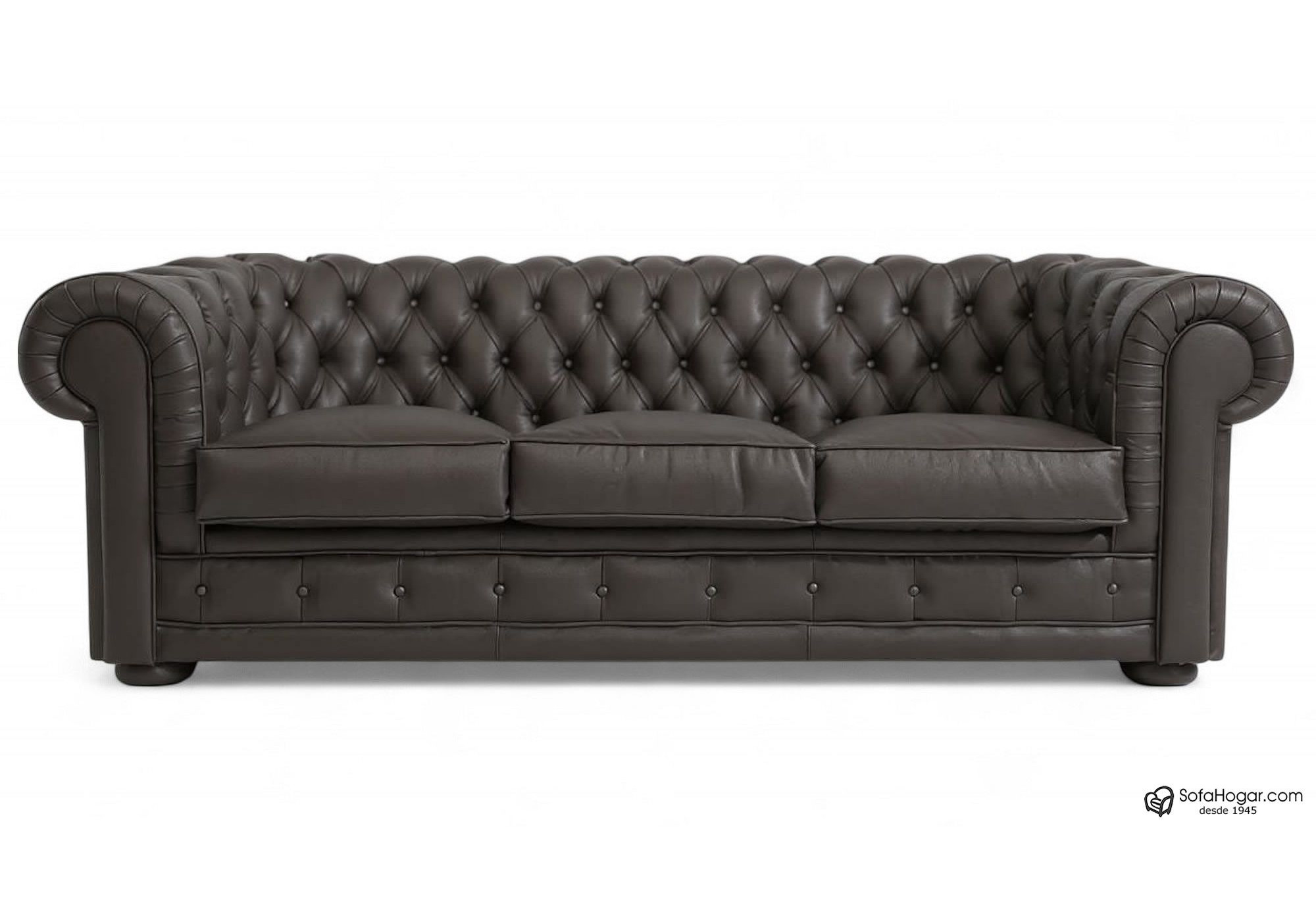 Sofá Chesterfield 3 Plazas Chester Piel Blanca Natural – Classic