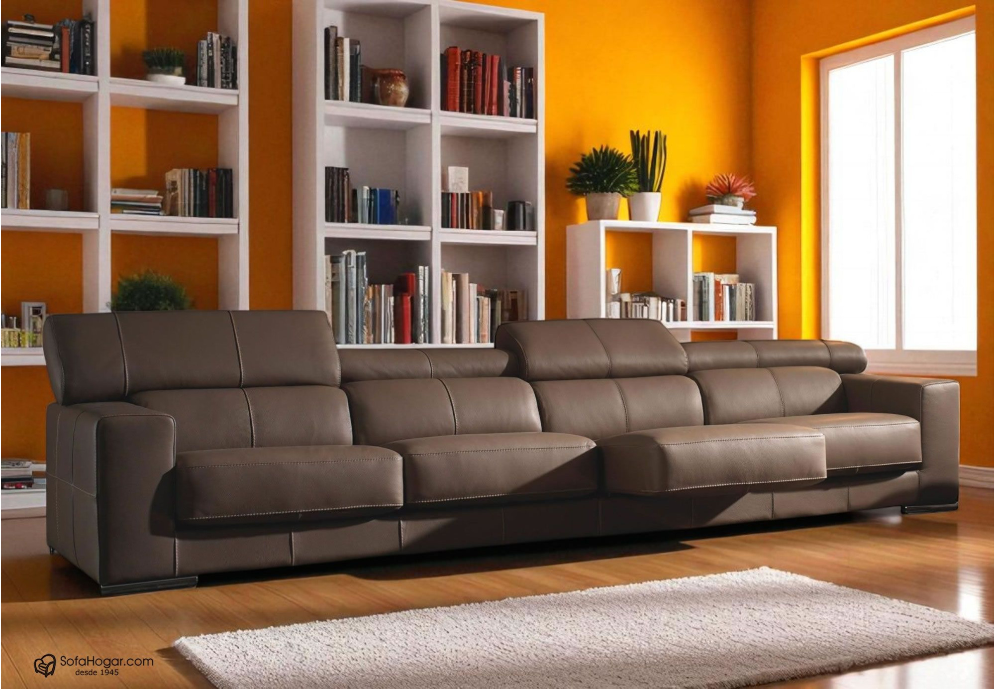 Sofas 4 plazas Reclinables de piel natural