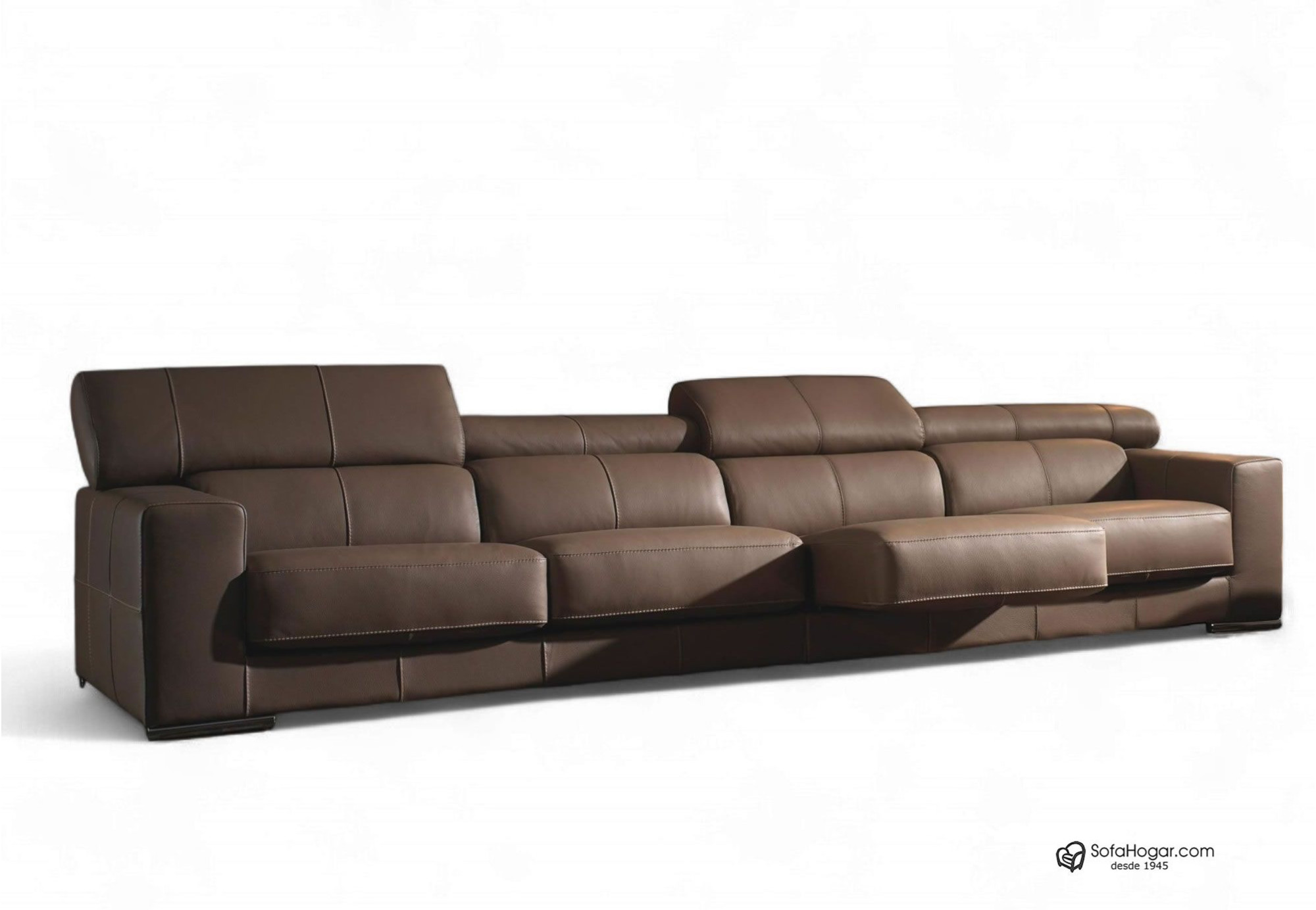 Cahiselongue de piel con asientos deslizantes DALBERT | Sofás de piel