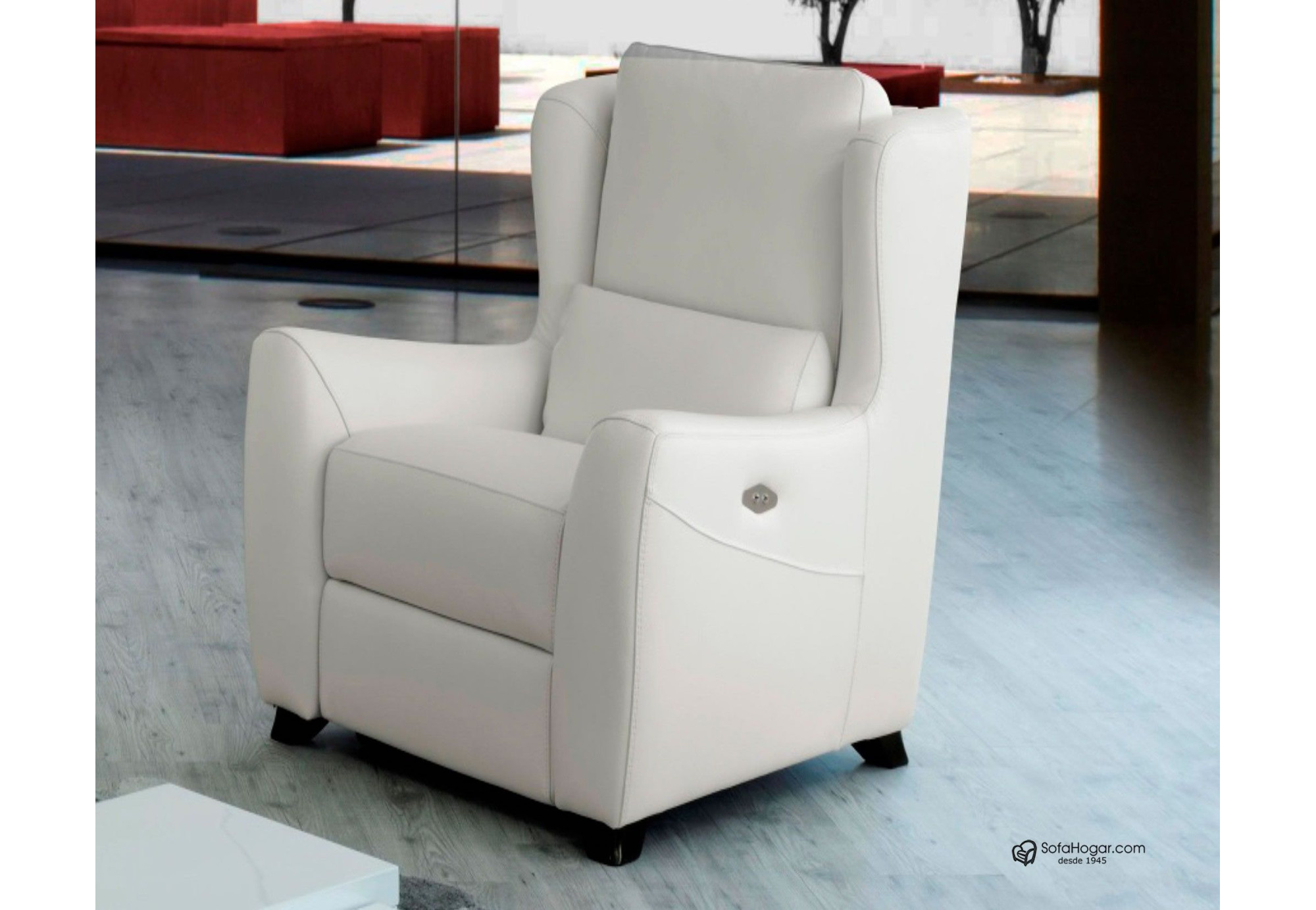 Sillón Orejero Moderno Relax en piel natural