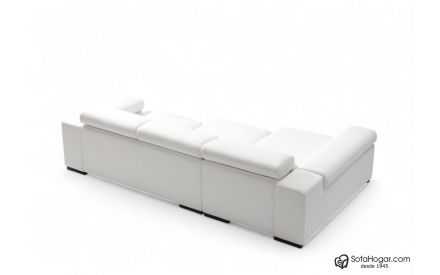 Sofás 4 y 3 Plazas en Piel Blanca Plena Flor Modelo ALMU