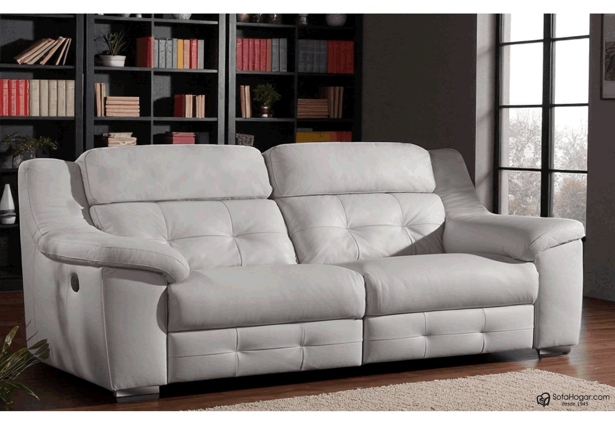 Sofá relax con motor en piel natural CONCORD | Sofás de piel auténtica