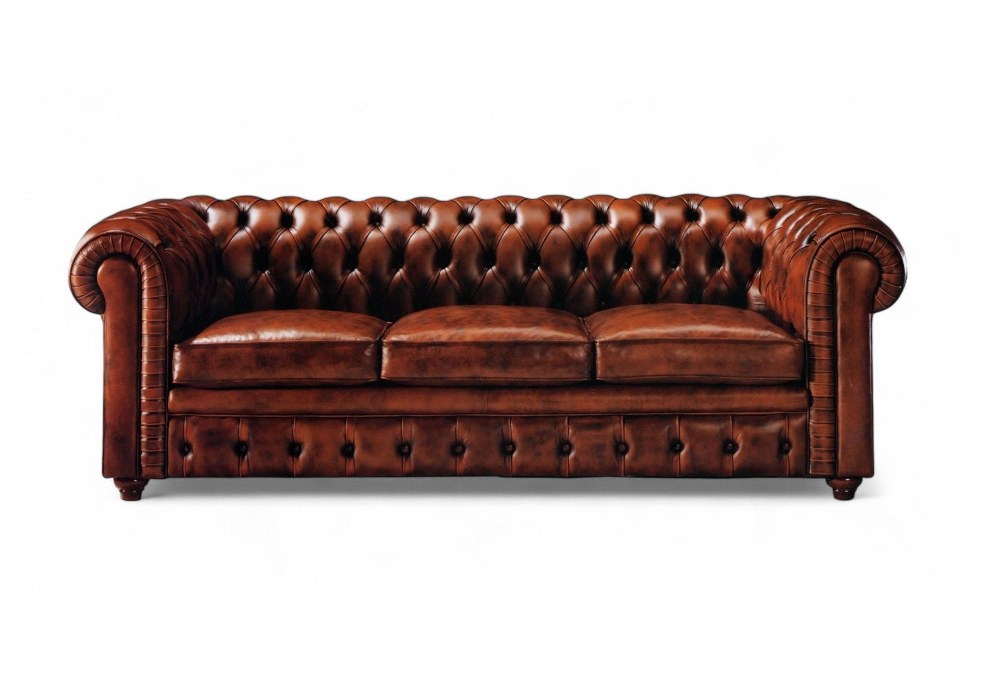 Sofá Chesterfield 3 Plazas Chester Piel Blanca Natural – Classic