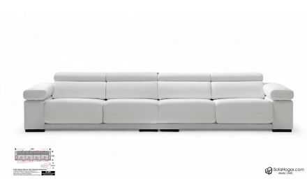 Sofás 4 y 3 Plazas en Piel Blanca Plena Flor Modelo ALMU